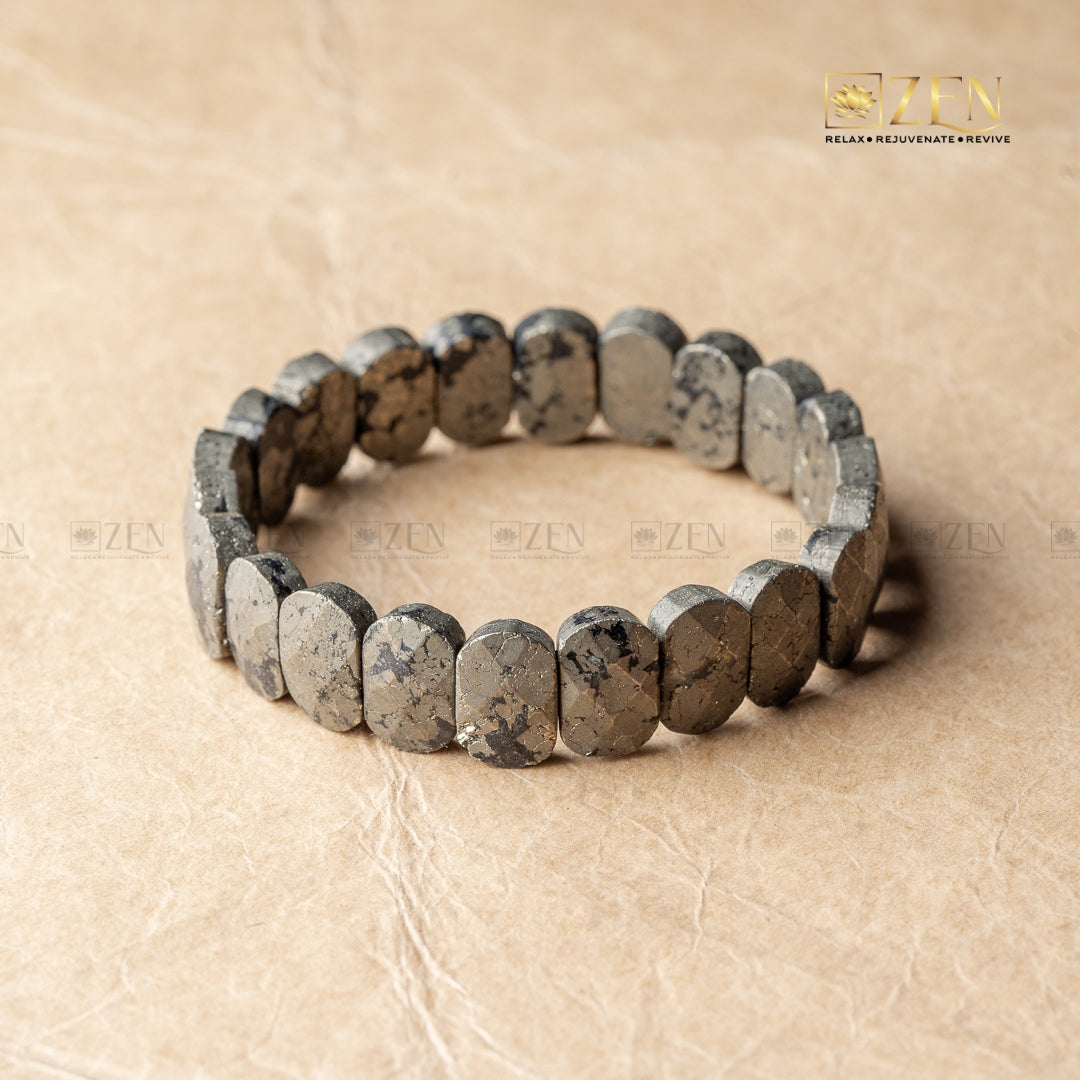 Pyrite Flat Bead Bracelet | the zen crystalas