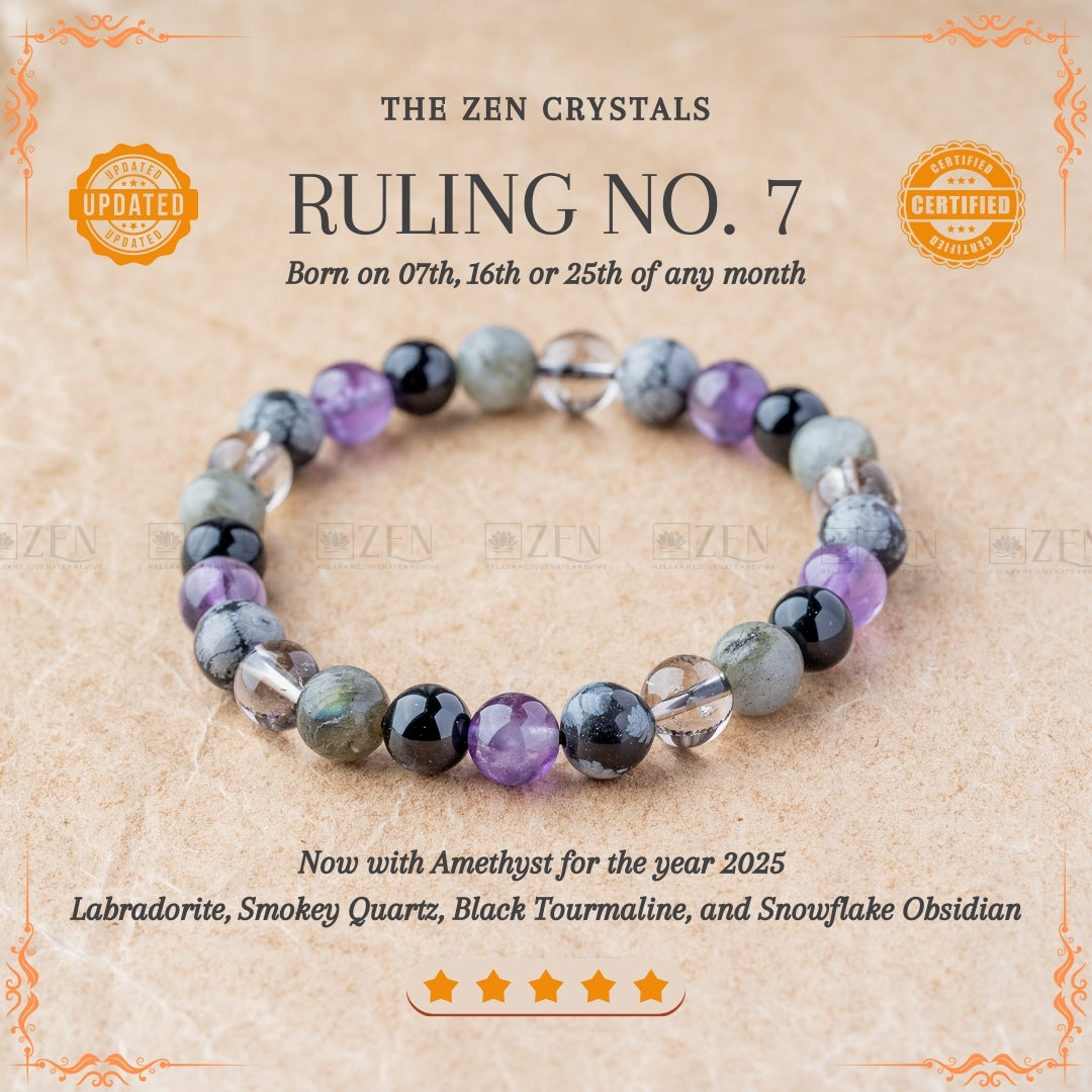 Ruling Number 7 Bracelet | the zen crystals