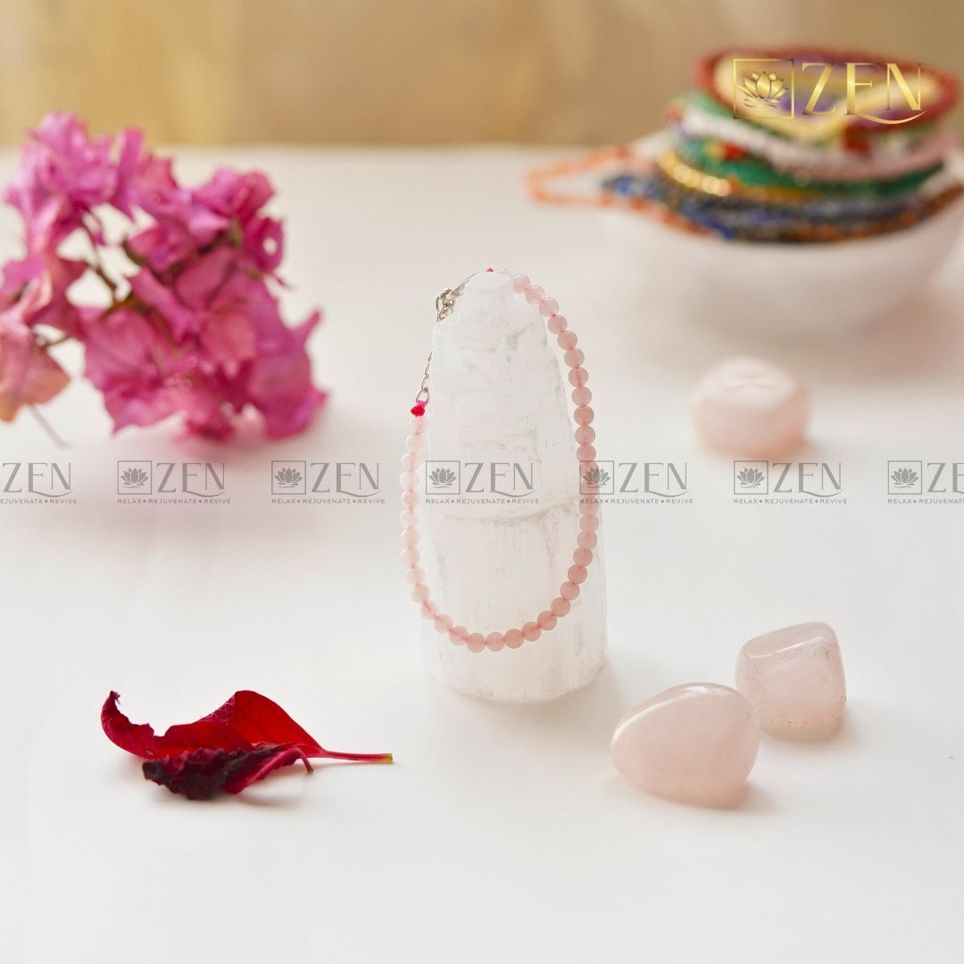 Rose Quartz Bracelet 4mm | The Zen Crystals