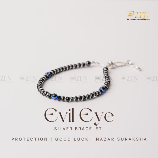 Evil Eye Silver Bracelet - Adjustable