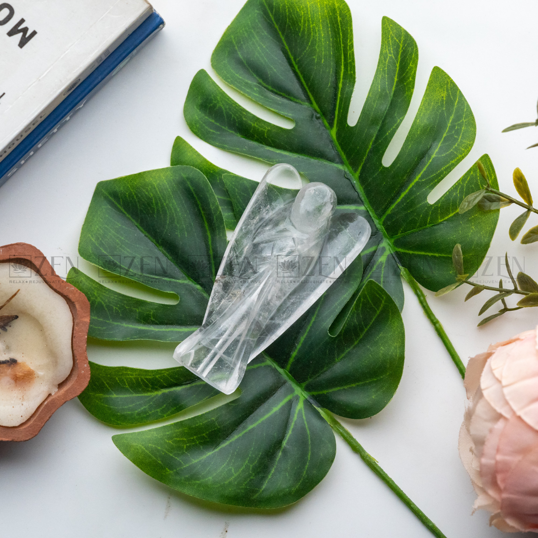 The zen crystals clear quartz angel