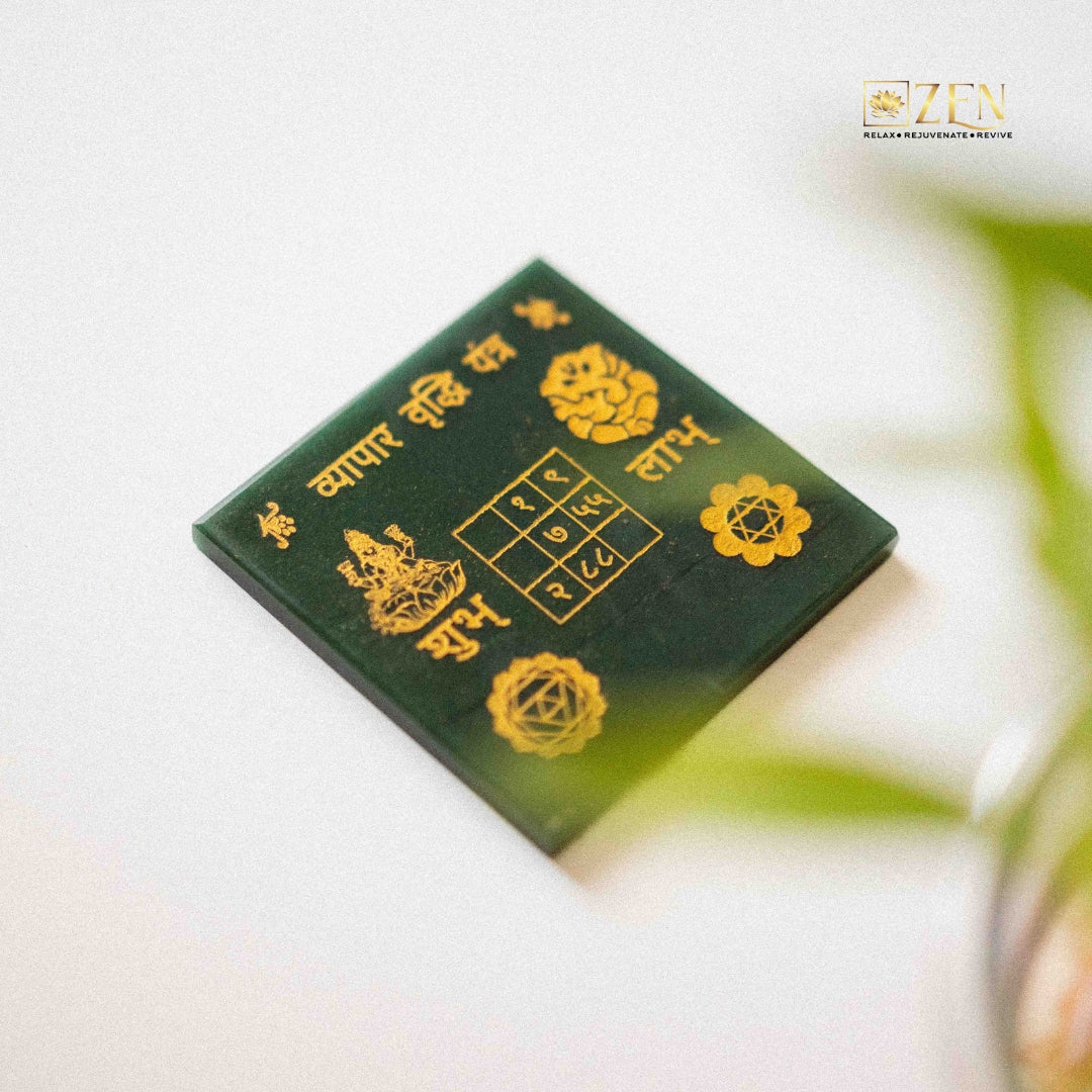 lifestyle flatlay of vyapar vridhi yantra