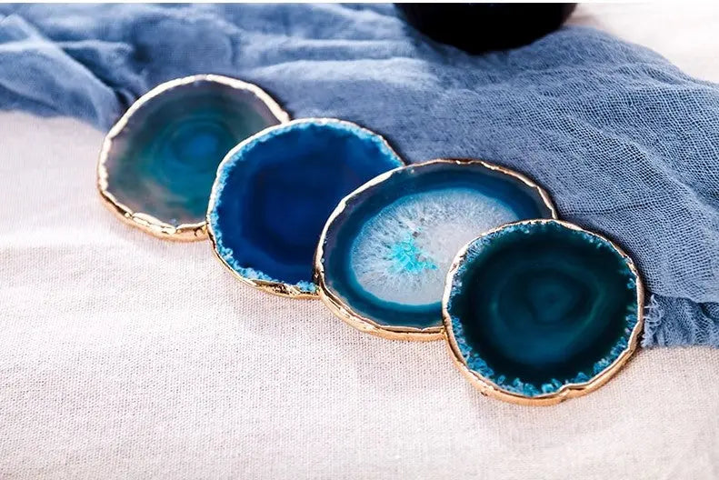 Natural Agate Stone Coasters (Pack of 4) The Zen Crystals