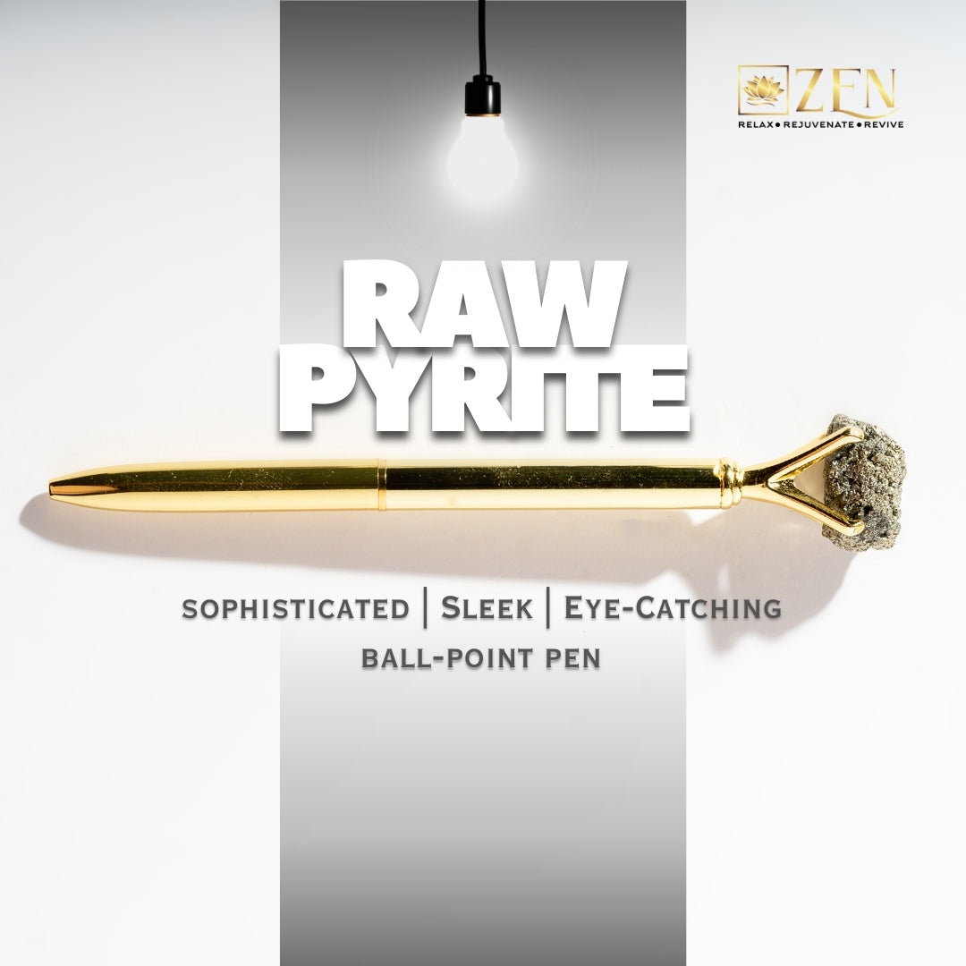the zen crystals raw pyrite ball point pen