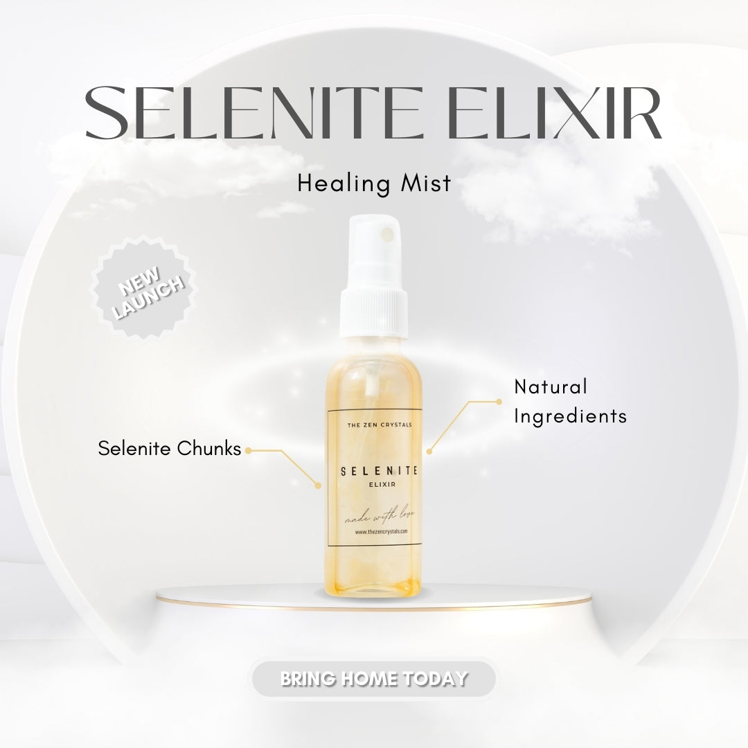 benefits of selenite elixir by the zen crystals