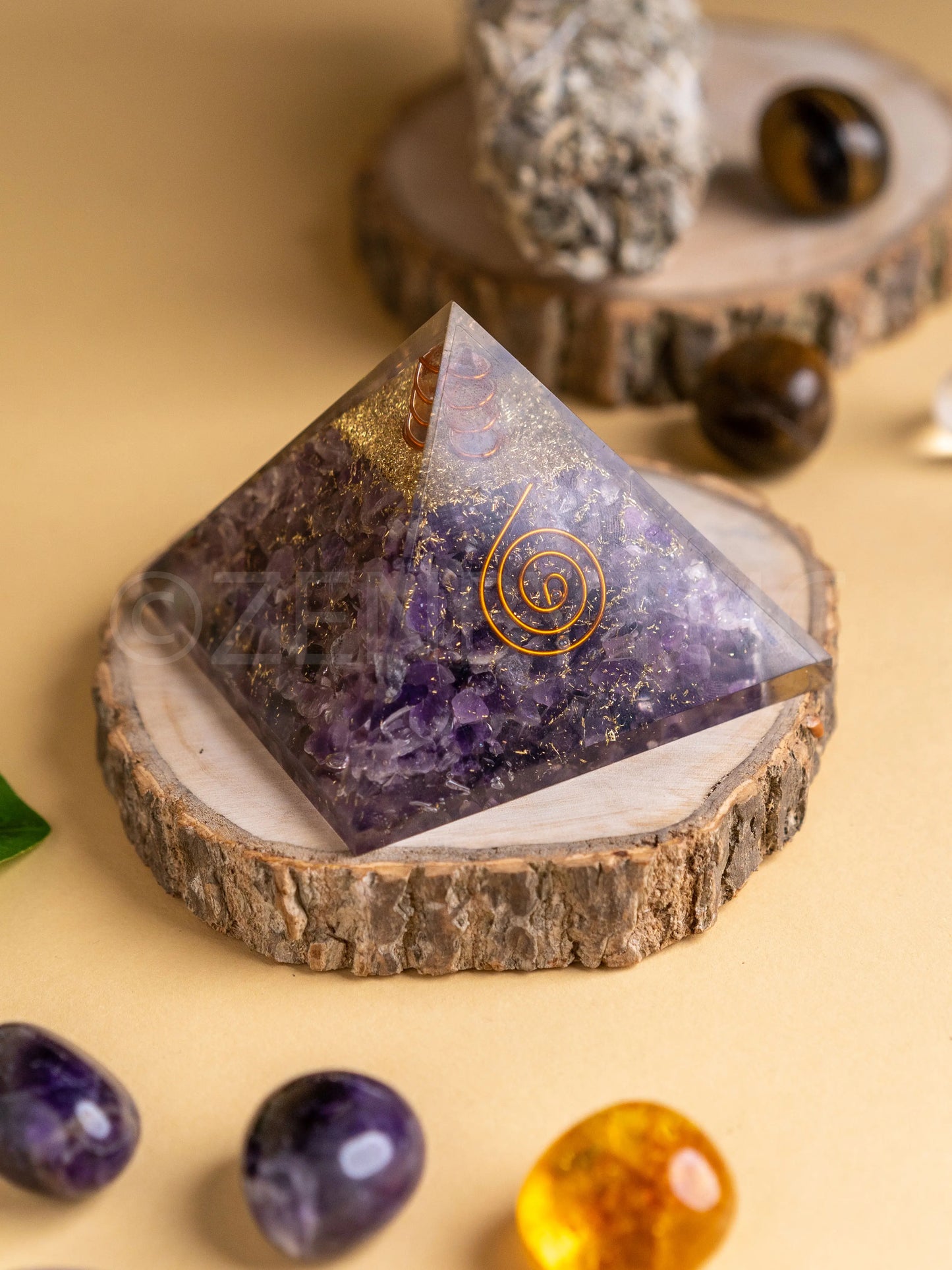 Zen Amethyst Orgonite Pyramid For Wisdom The Zen Crystals