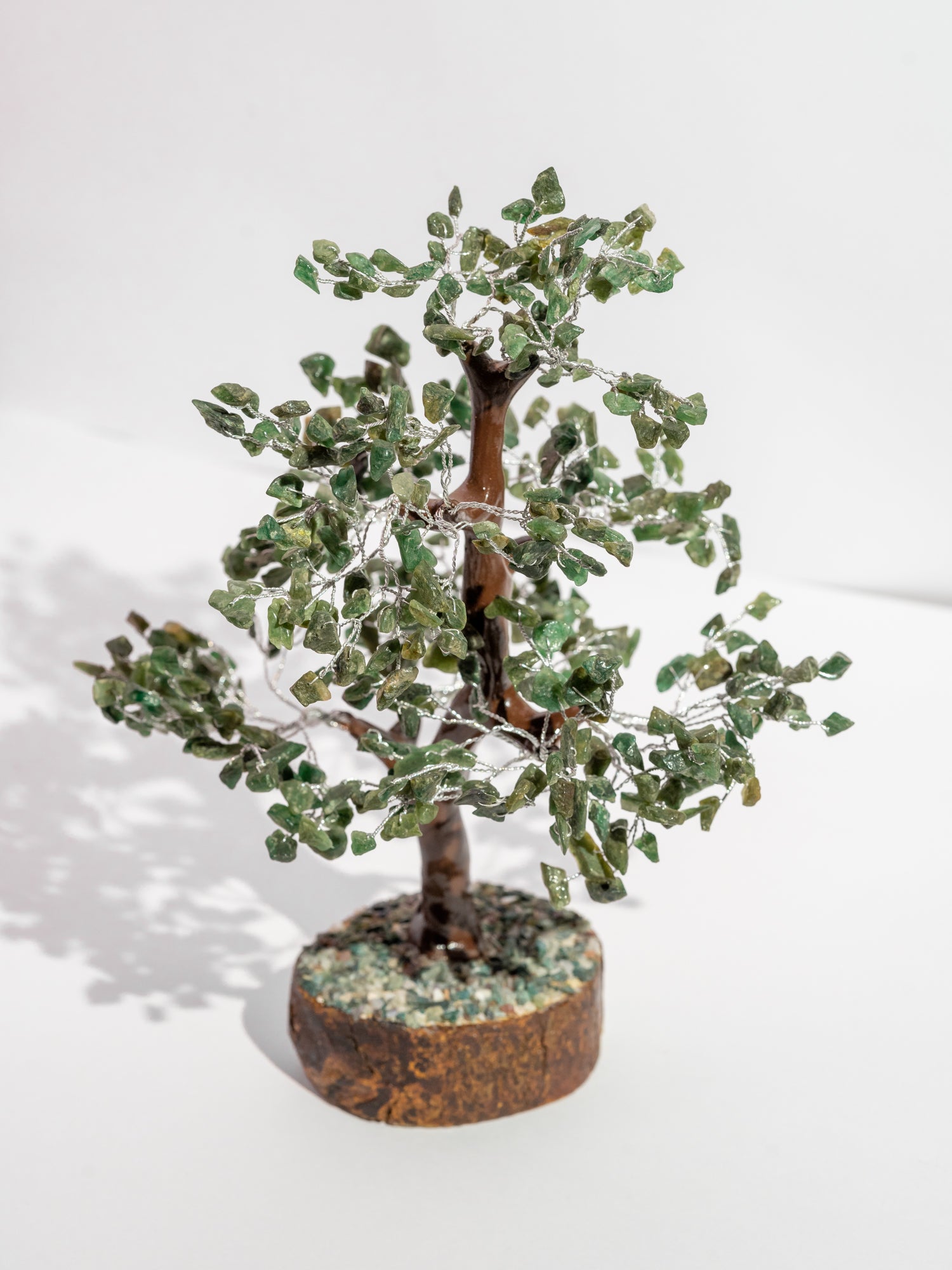Zen Jade Good Luck Crystal Tree - Wealth | 500 Beads | Wood Base | The Zen Crystals The Zen Crystals