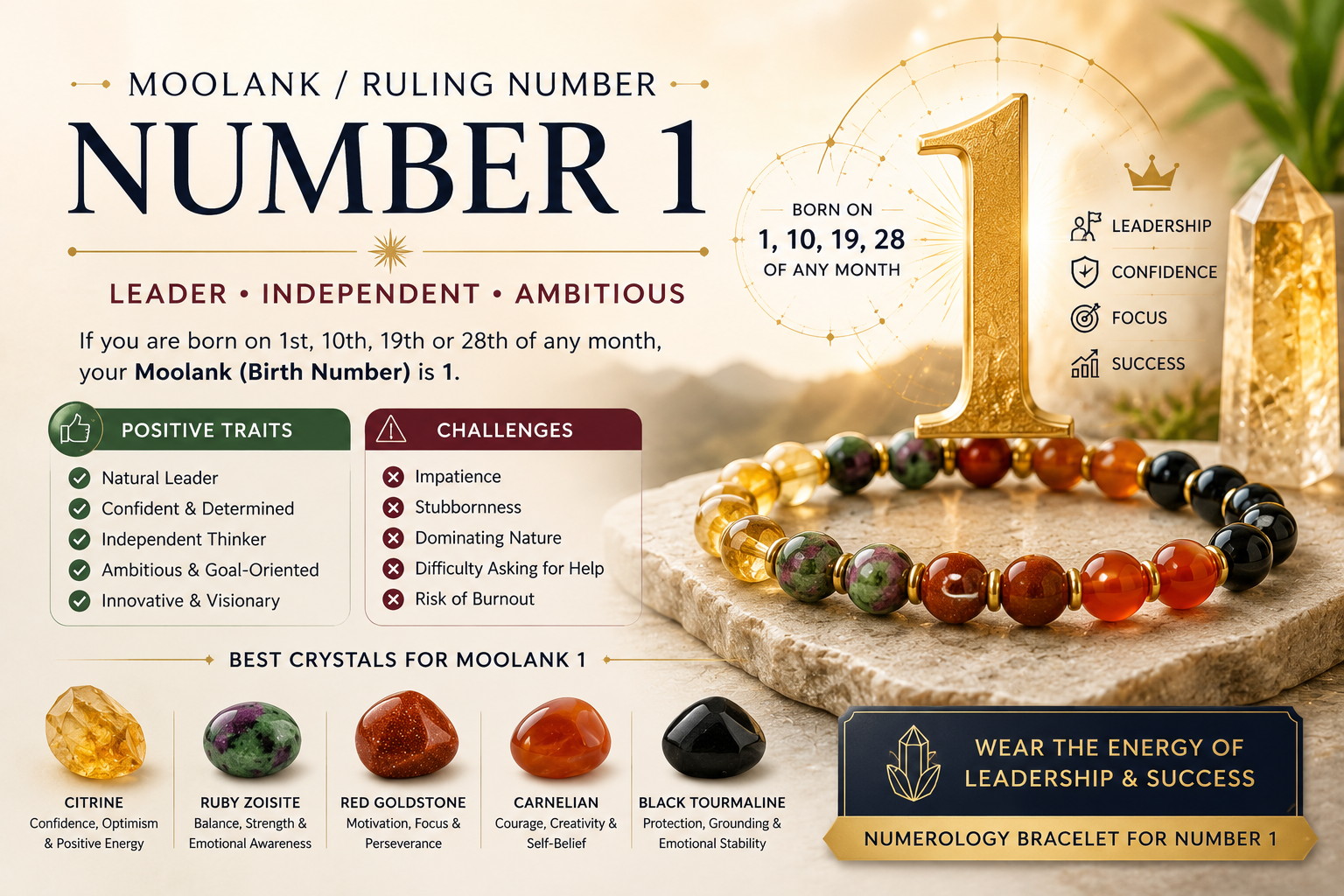 ruling number 1 bracelet | the zen crystals