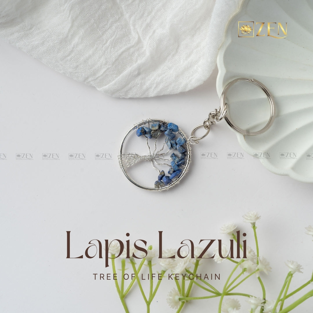 Lapis Lazuli tree of life keychain | the zen crystals