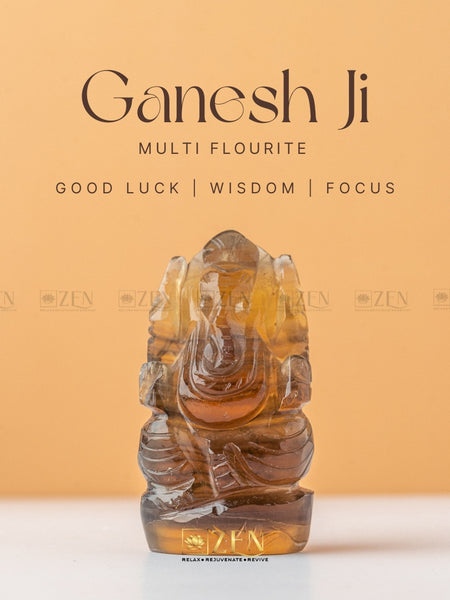 Multi Flourite Ganesh Ji Idol | The Zen Crystals