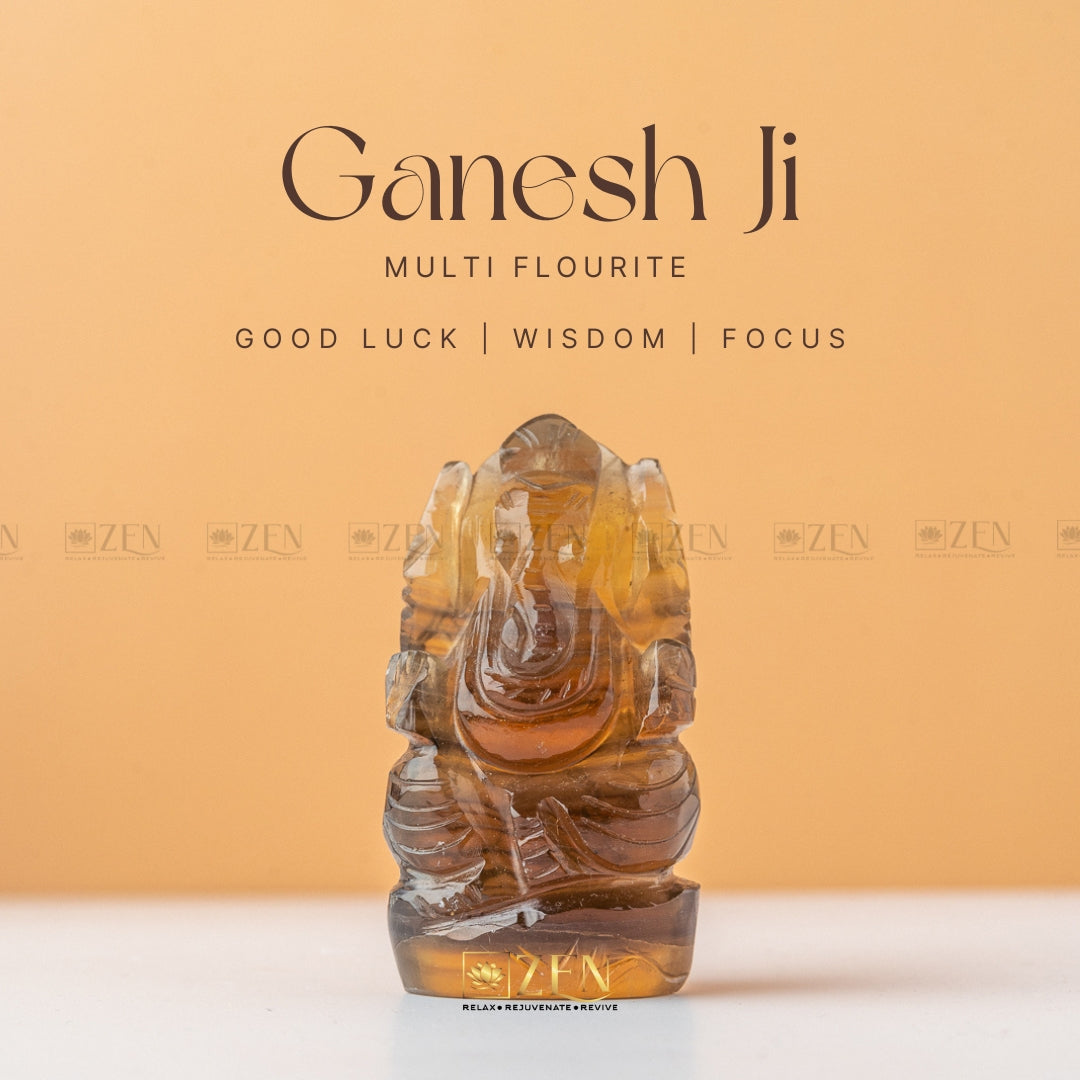 Multi Flourite Ganesh Ji Idol | The Zen Crystals