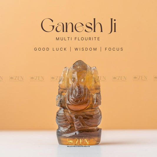 Multi Flourite Ganesh Ji Idol | The Zen Crystals