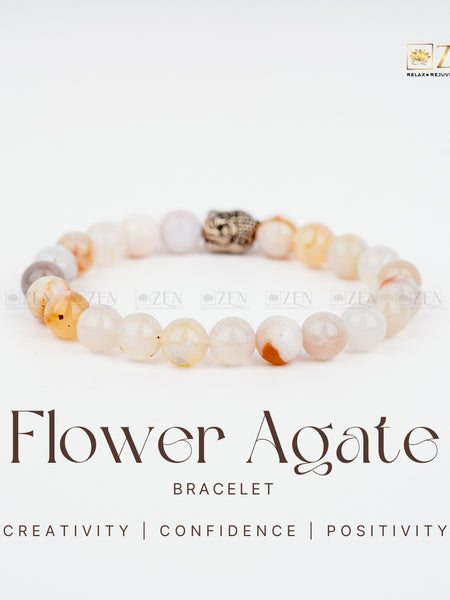 flower agate bracelet | The Zen Crystals