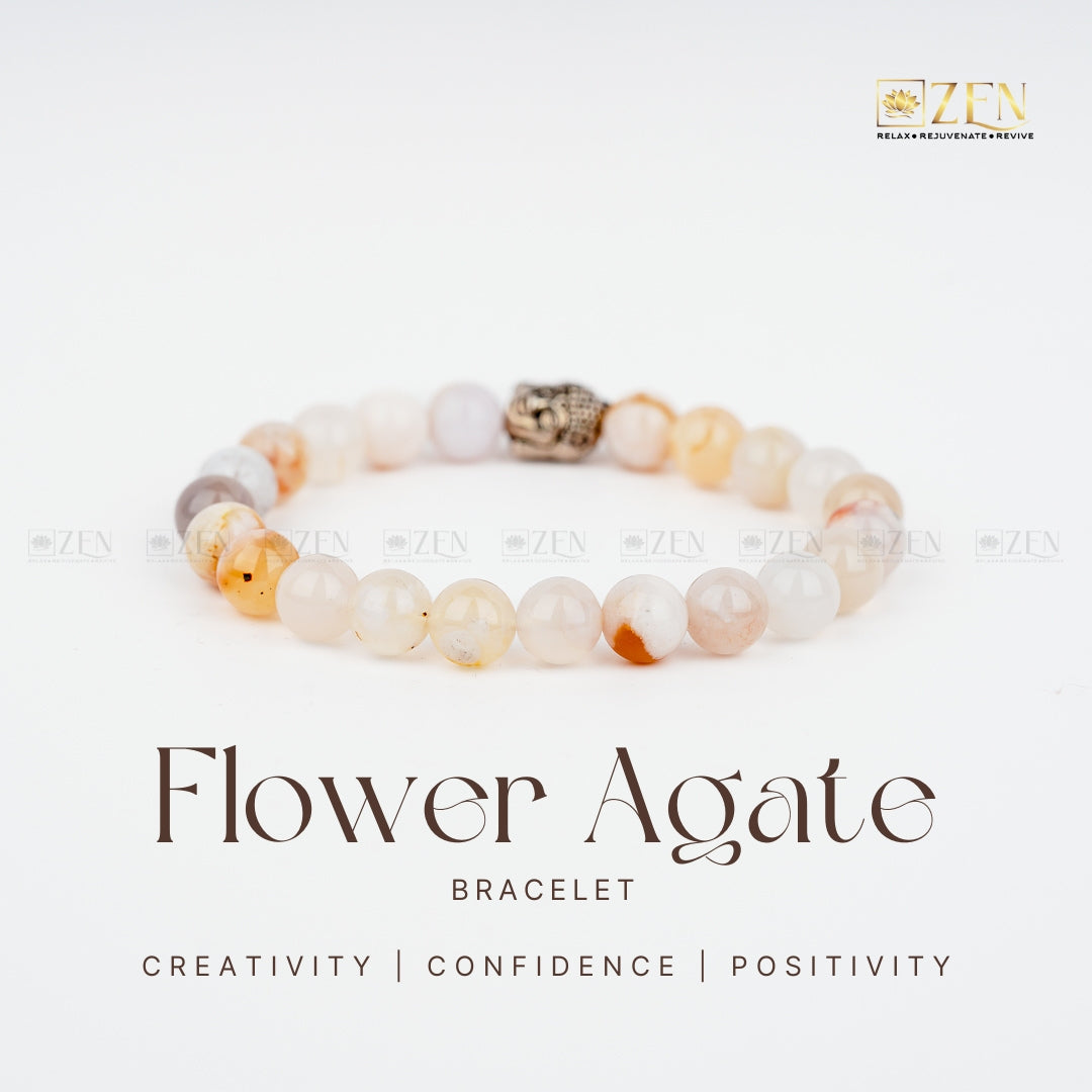 flower agate bracelet | The Zen Crystals