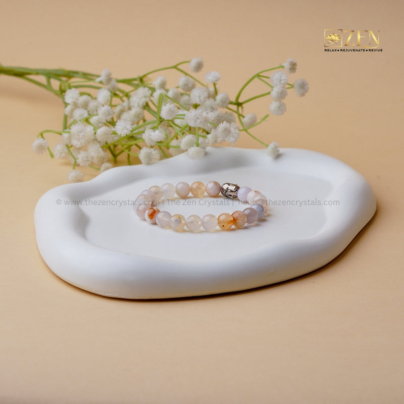 flower agate bracelet | The Zen Crystals