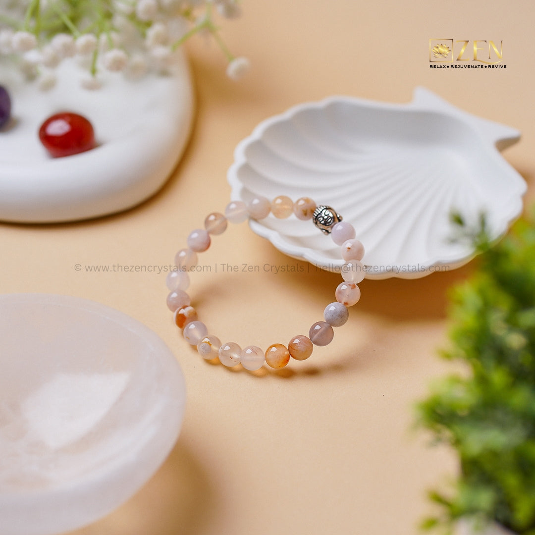 flower agate bracelet | The Zen Crystals