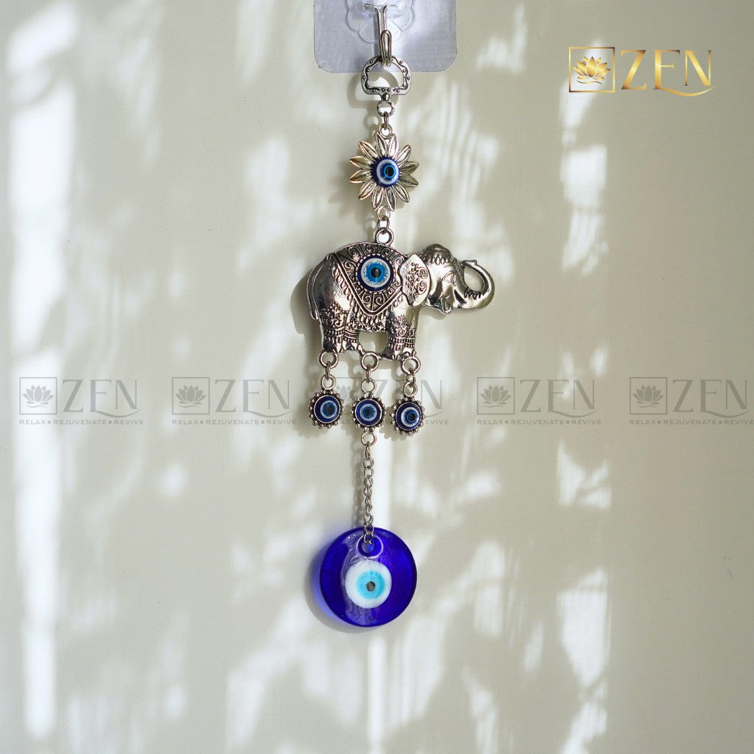 Evil Eye With Metal Elephant | The Zen Crystals