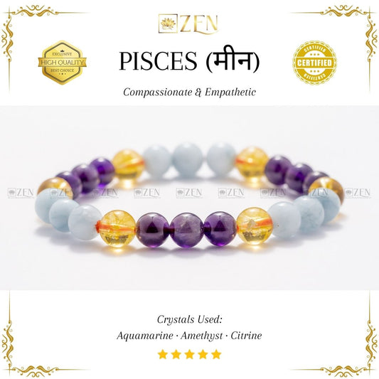 Pisces Zodiac Bracelet (मीन राशि) - The Zen Crystals