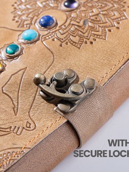 7 Chakra Journal with chakra-inspired beads and handcrafted diary design