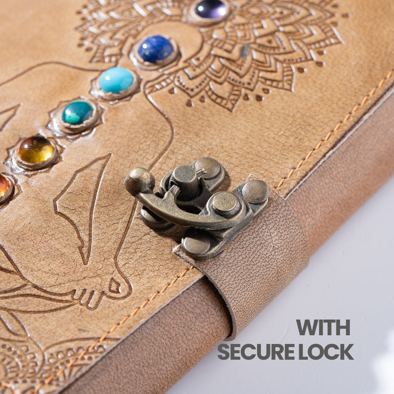 7 Chakra Journal with chakra-inspired beads and handcrafted diary design