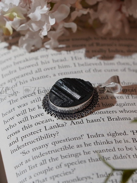 Black Tourmaline Oval Pendant The Zen Crystals