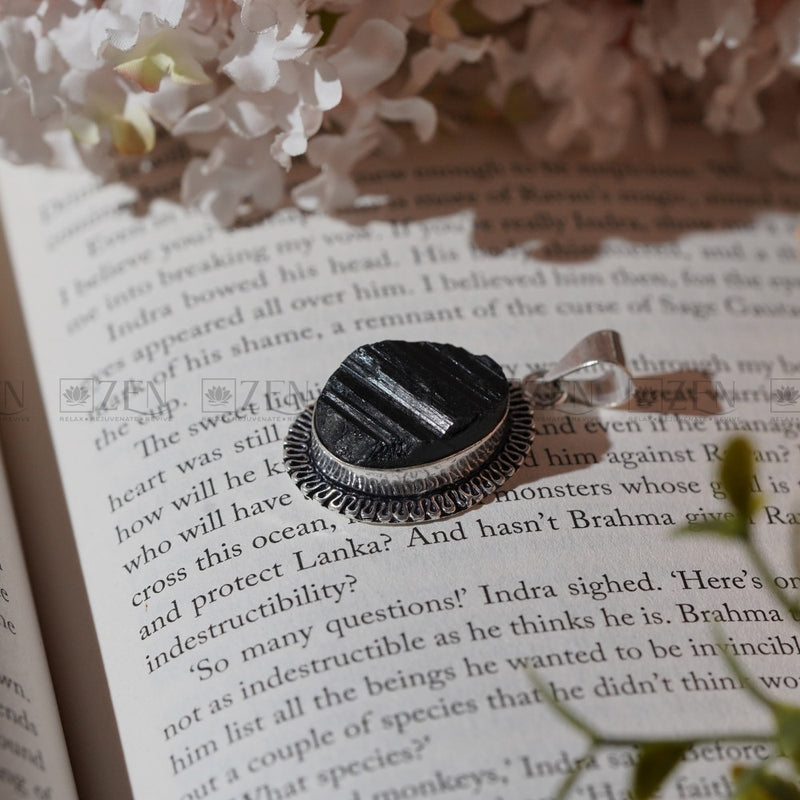 Black Tourmaline Oval Pendant The Zen Crystals