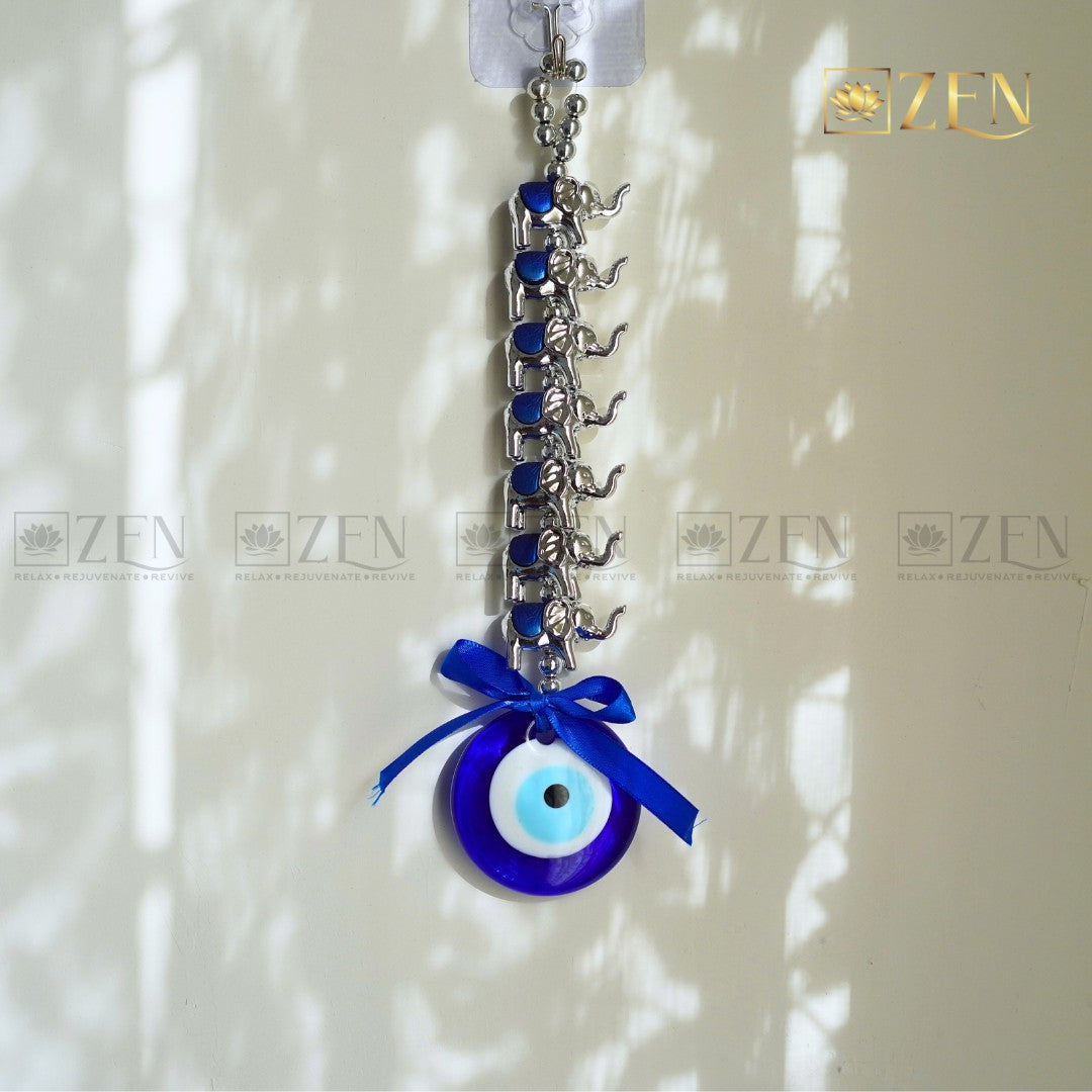 Evil Eye with 7 Elephant Wall Hanging | The Zen Crystals