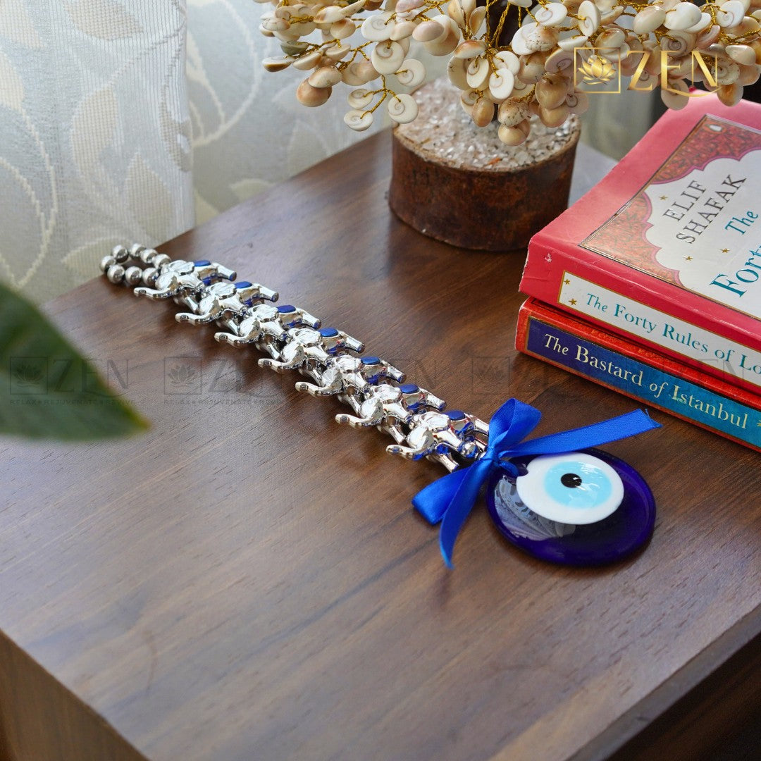 Evil Eye with 7 Elephant Wall Hanging | The Zen Crystals