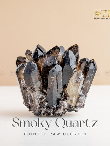 Smoky Quartz Pointed Raw Cluster | the zen crystals