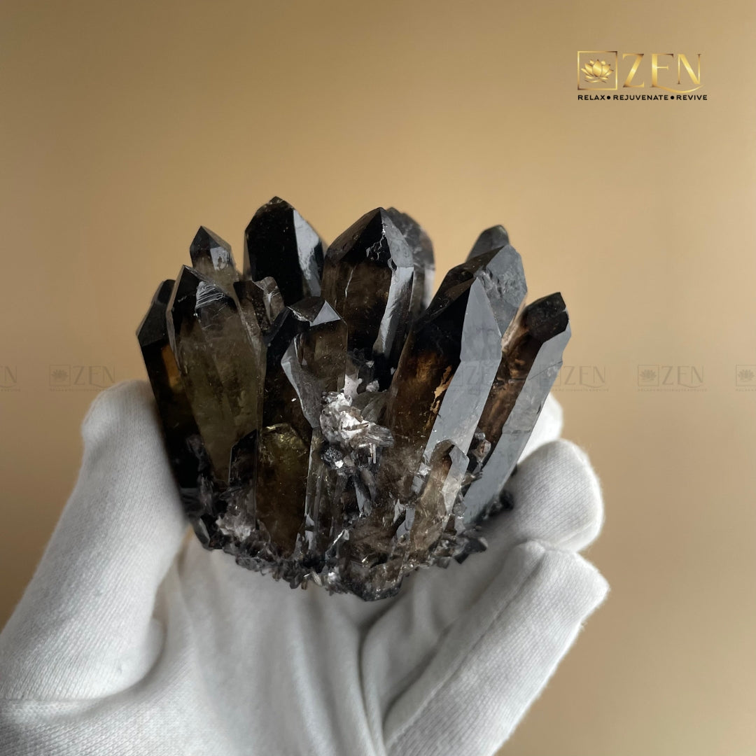 Smoky Quartz Pointed Raw Cluster | the zen crystals