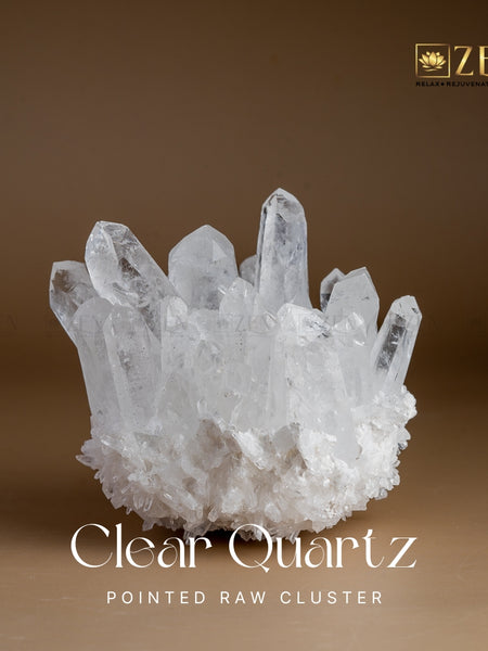 Clear Quartz Pointed Raw Cluster | the zen crystals