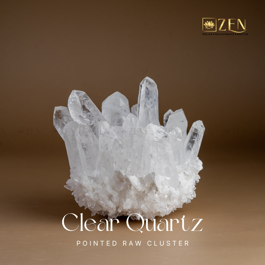 Clear Quartz Pointed Raw Cluster | the zen crystals