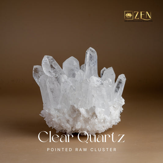 Clear Quartz Pointed Raw Cluster | the zen crystals