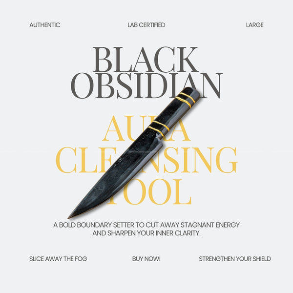 black obsidian large knife the zen crystals