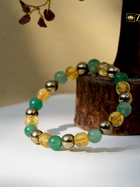 Citrine Golden Pyrite Aventurine Bracelet | The Zen Crystals