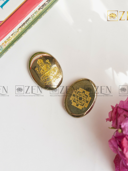 Laxmi ji Shri Yantra pyrite coin | The Zen Crystals