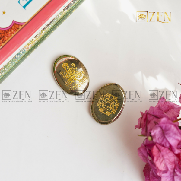 Laxmi ji Shri Yantra pyrite coin | The Zen Crystals