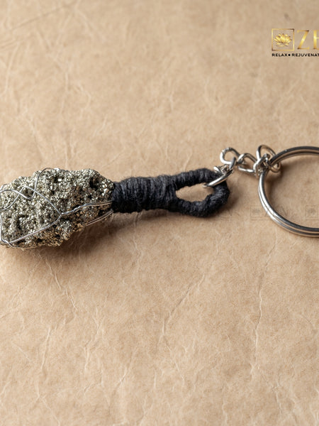 Raw Pyrite Keychain | THE ZEN CRYSTALS