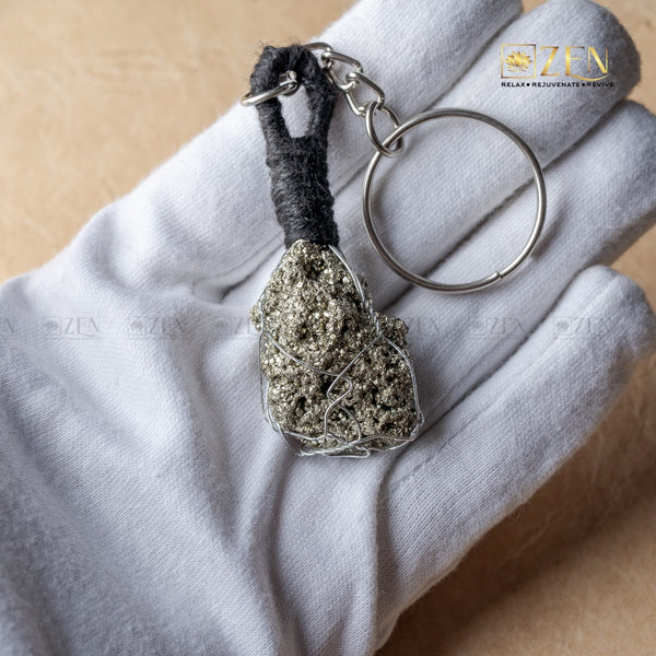 Raw Pyrite Keychain | THE ZEN CRYSTALS