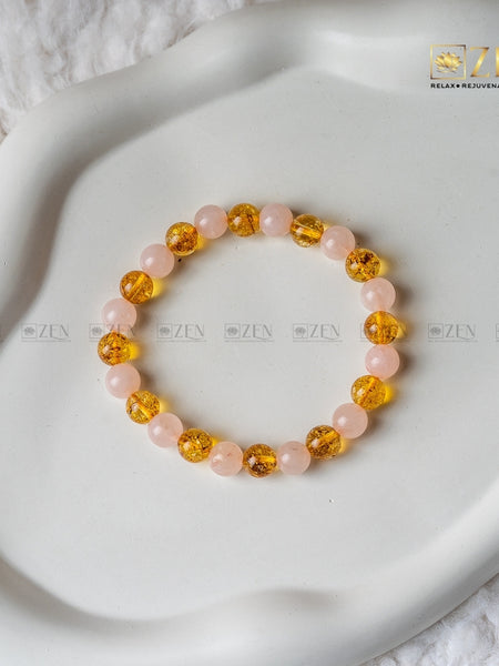 Citrine & Rose Quartz Bracelet | The Zen Crystals