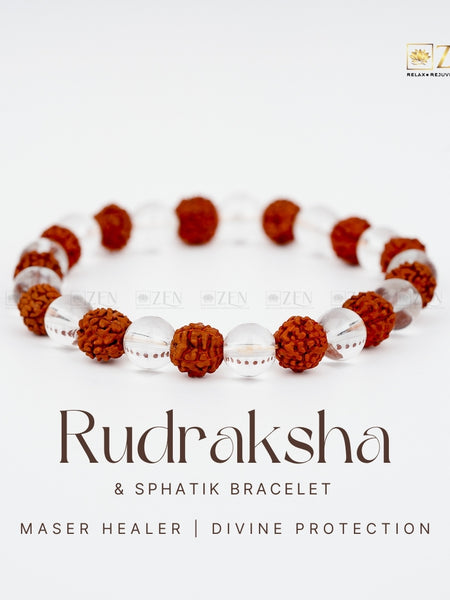 Rudraksha Sphatik bracelet | The Zen Crystals