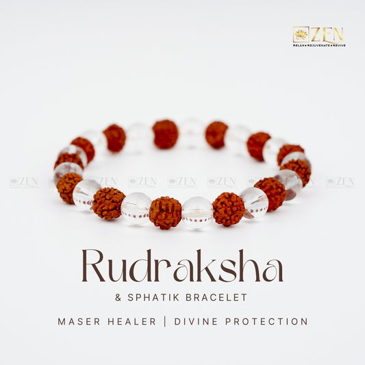 Rudraksha Sphatik bracelet | The Zen Crystals