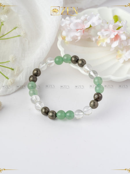Pyrite Aventurine Clear Quartz Combination Bracelet | The Zen Crystals