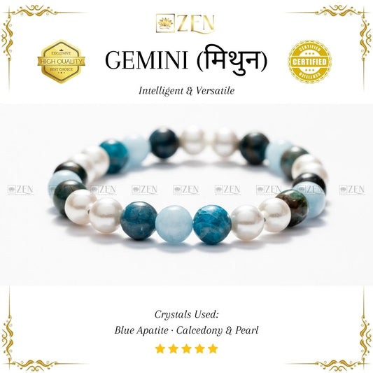 Gemini Zodiac Bracelet (मिथुन राशि) - The Zen Crystals