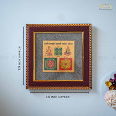 Sampoorna Dhan Laxmi Ganesh Yantra Frame with Pyrite Energy for Abundance and Positive Vastu
