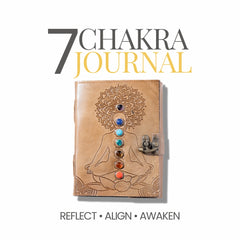 7 Chakra Journal with chakra design on a white background