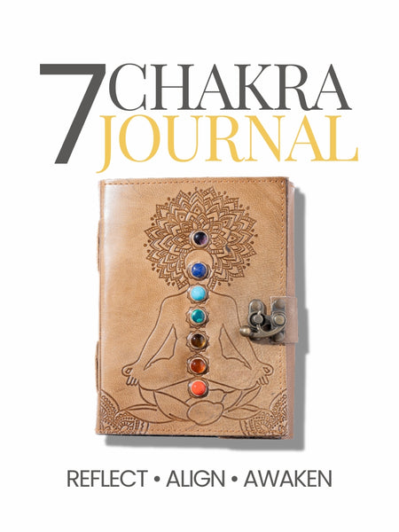 7 Chakra Journal with chakra design on a white background