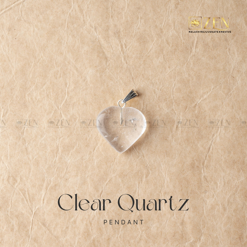 CLEAR QUARTZ MINI HEART Pendant | the zen crystals