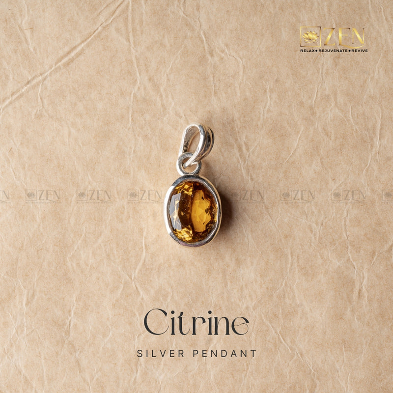 Citrine Silver Pendant | THE ZEN CRYSTALS