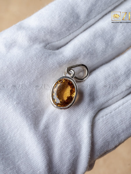 Citrine Silver Pendant | THE ZEN CRYSTALS